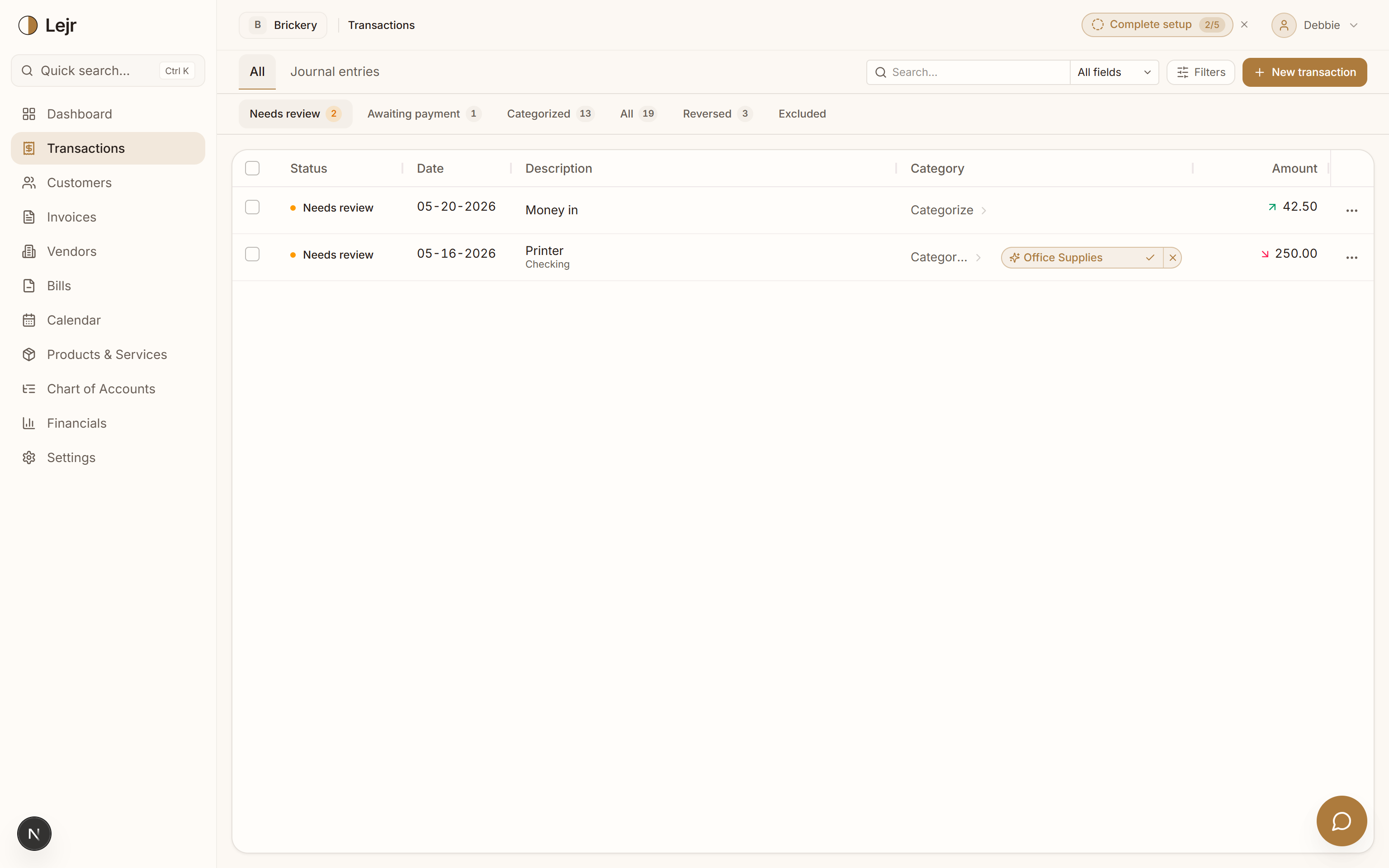 Open Items — In the app